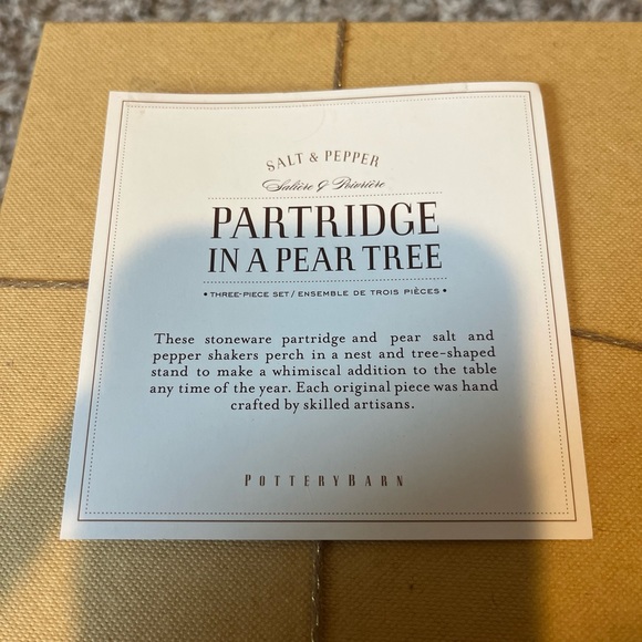 Pottery Barn Dining Pottery Barn Partridge In A Pear Tree Salt
